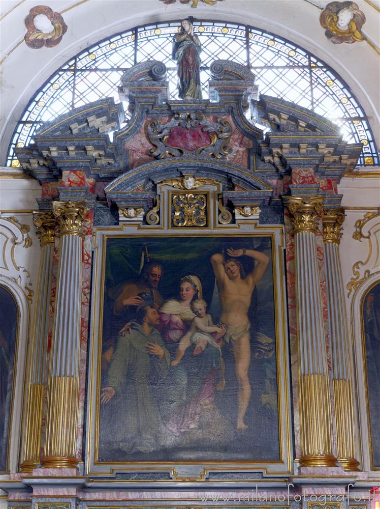 Caravaggio (Bergamo) - Ancona dell'altare dei santi Rocco e Sebastiano nella Chiesa dei Santi Fermo e Rustico